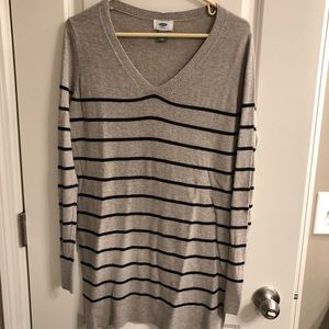 Tan Black Striped Old Navy Sweater